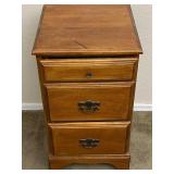 3 Drawer Wooden Nightstand Table