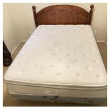 Queen Size Mattress, Box Spring, Wooden Headboard