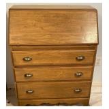 Wooden Drop Leaf Front Three Drawer Desk