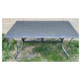 Glass Top Aluminum Frame Patio Table