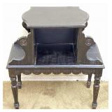 Black Painted Wooden End Table Nightstand