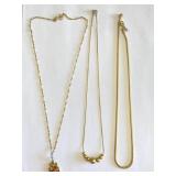 3pc Goldtone Necklaces