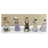 5pc Porcelain Ceramic Collectible Figurines