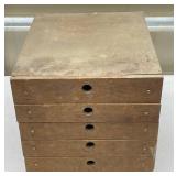 5 Drawer Wooden Tool/ Parts Organizer