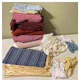Tablecloth, Pillowcases, Queen Size Flat Sheets