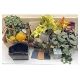 Artificial Foliage, Decor, Glass And Ceramic Vases