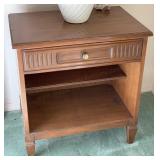 2pc Single Drawer Wooden Nightstand