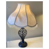 Metal Base Tapestry Shade Table Lamp