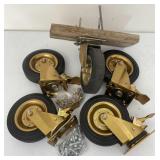 5pc Large Rolling Locking Swiveling Castor Wheels