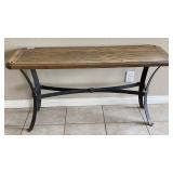 Wooden Top Metal Base Sofa/ Hall Table