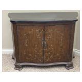 Marble Top Curved Front Decorative Storage Cabinet