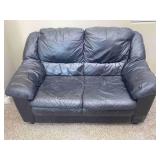 Black Leather Love Seat*