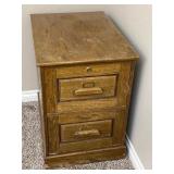2 Drawer Wooden Oak File Cabinet/ Stand