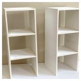 2pc White Laminated Storage Shelving Units