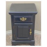 Black Wooden End Table Cabinet W/ Drawer