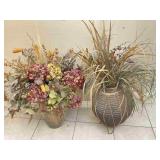 2pc Large Artificial Floral Decor In Vase W/ Stand