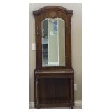 Etched Mirrored Wooden Hall Foyer Stand
