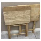 2pc Folding Wooden T V Trays