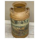 Large Hand Painted Milk Can
