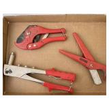 PVC pipe cutters, rivet gun