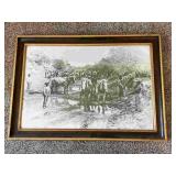 Extra Large Black-and-white Photo: Dredging Mining