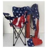 3pc American Themed Folding Chairs