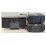 2pc Sony Boom Box, Panasonic Mini Desk Audio