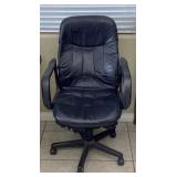 Black Leather Rolling Office Chair