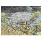 48' Round Metal Patio Table & Rocking Chairs