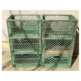 6pc Rigid Plastic Milk Crates