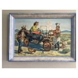 2'x3' Vintage Painting By Reedstrom: Roadside Chef