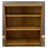 32' Medium Oak Wooden Adjustable Shelf Bookcase
