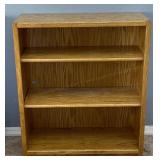 32' Medium Oak Wooden Adjustable Shelf Bookcase