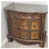 Oversized 3 Drawer Stone Topped Nightstand