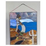 Large 27' Handmade Stained Glass: Kokopelli
