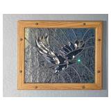 Framed Lighted Stained Glass Hummingbird