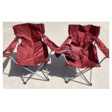 2pc Folding Red Fabric Chair