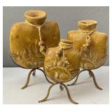 3pc Ceramic Decor: Sunshine Face Pottery