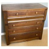 6 Drawer Wooden Curvy Front Dresser