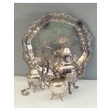 Silver Plate Tea Service Set