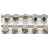 Gold Filled/ Electroplate Faceted Stone Rings