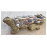 2 Foot-long Concrete & River Rock Lizard Yard Art