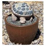 Concrete Stone Tortoise Yard Art, Planter Pot