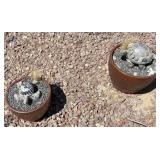 2pc Cast Concrete & River Rock Yard Art: Tortoises