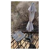 5' Market Umbrella & Stand, Metal Side Table