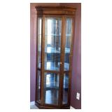 Lighted 5 Shelf Corner Curio Display Cabinet