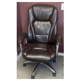 Serta High Back Brown Leather Rolling Office Chair