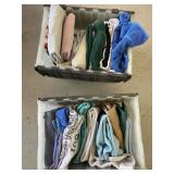 2 Bins Of Terry Cloth Towels And Rags