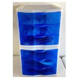 2pc 3 Drawer Plastic Storage Containers W/contents