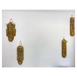4pc Ceramic Wall Decor: Elongated Faces
